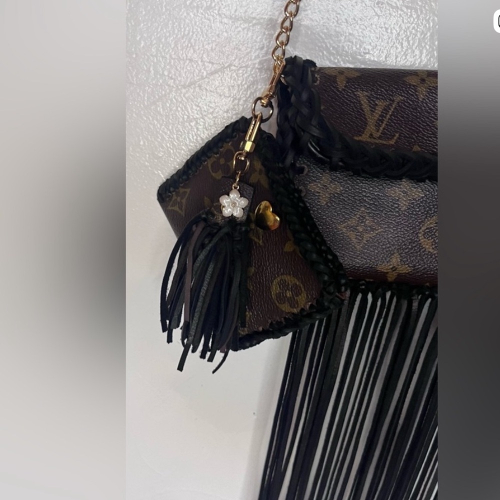 Louis Vuitton Brown and Black Fringe Bag - Picture 11 of 13